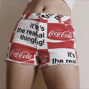 RARE Vtg 70's or 80's Distressed Ripped Coca Cola Coke Womens Shorts